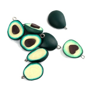 Avocado polymer clay cabochons craft supplies choose quantity