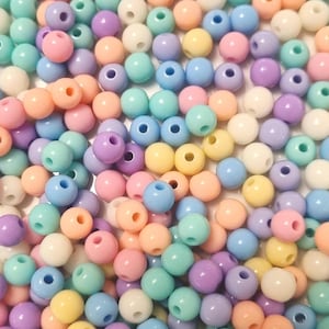 100 pastelkleurige acrylkralen van 7 mm - Zachte en elegante ambachtelijke kralen voor het maken van sieraden