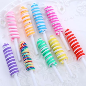 Multi coloured polymer clay lollipops craft supplies