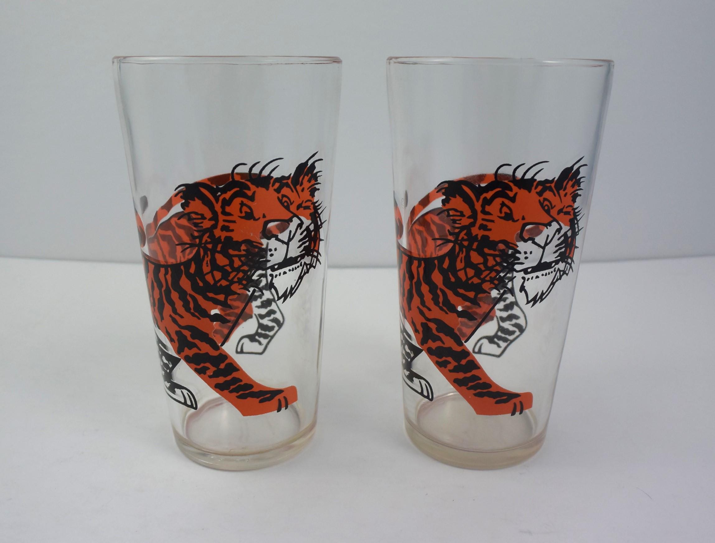 70' esso tiger glass×3エッソタイガーノベルティグラス 2 Vintage Esso Tiger in Your Tank Glasses, Pair Esso Exxon