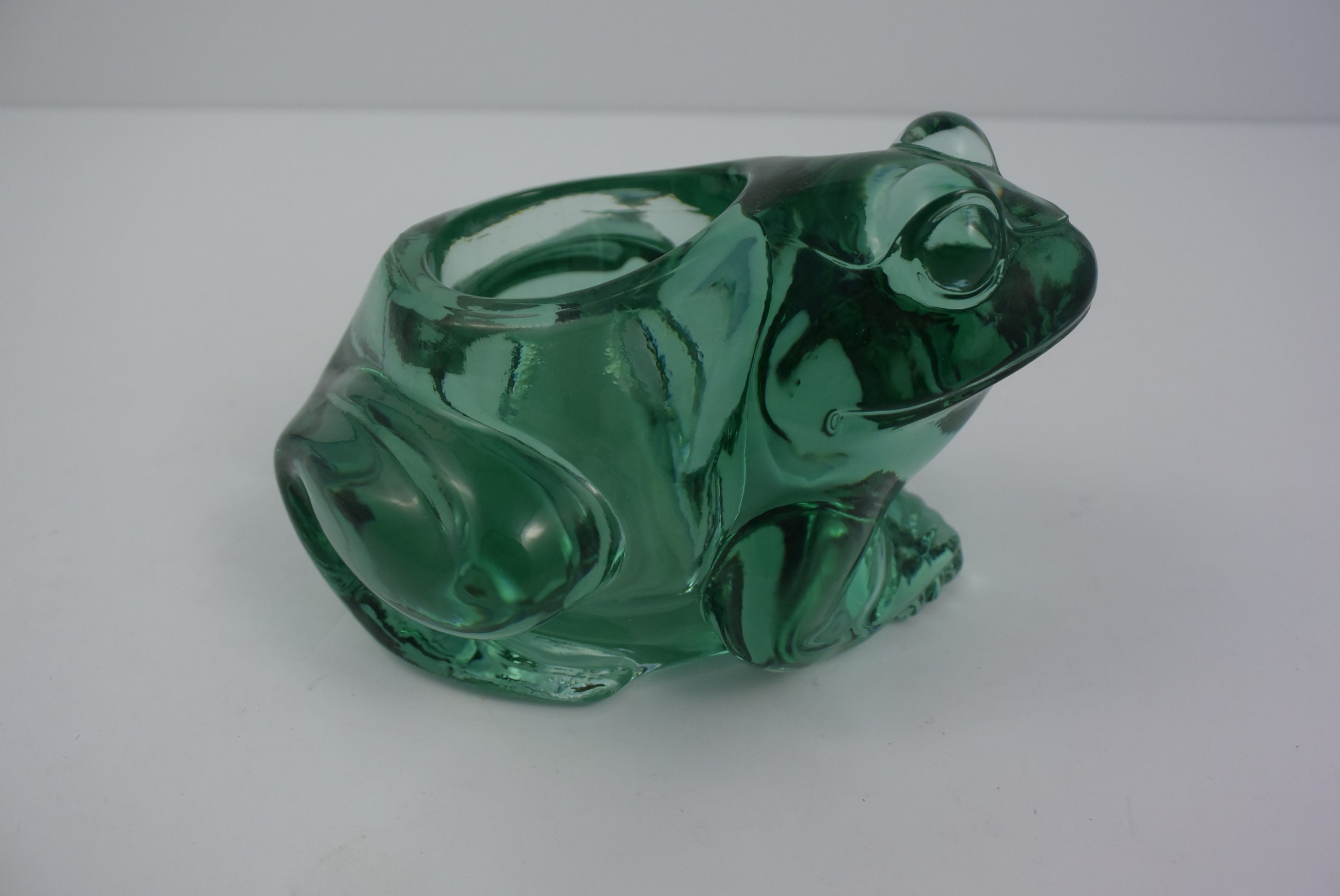 Vintage Indiana Glass Green Frog Candle Holder Green Glass - Etsy