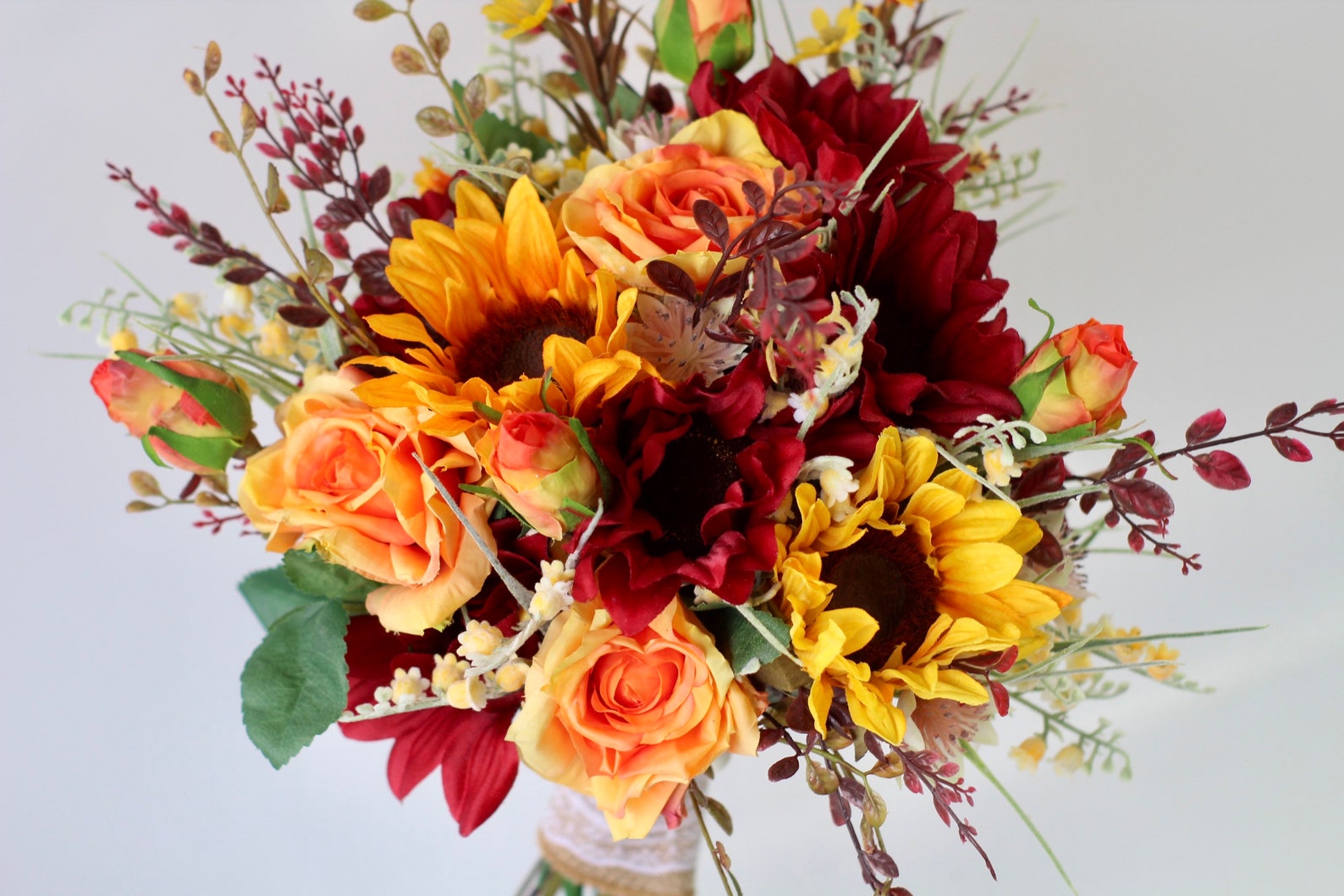 Sunflower Bouquet Fall Bouquet Artificial Bouquet Wedding Etsy