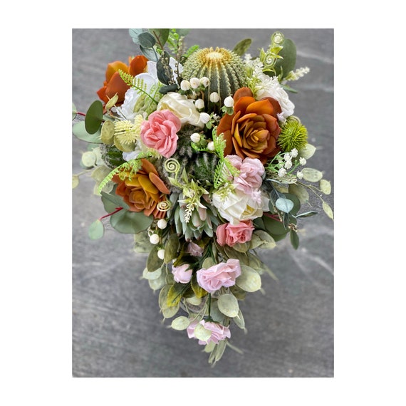Cactus Bouquet Succulent Bouquet Artificial Silk Faux Etsy