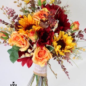 Sunflower Bouquet, Fall bouquet, Artificial  Bouquet, Wedding Bouquet