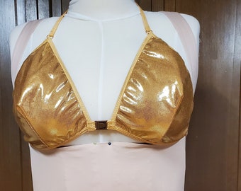 LKTD ORIGINAL Gold thong bikini set for burlesque and exotic wear XL-1X