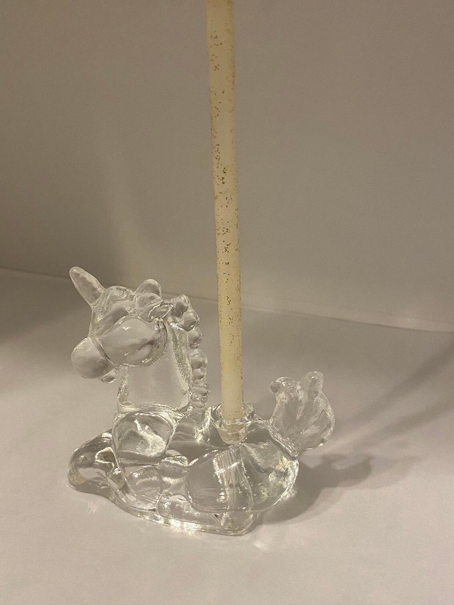 Glass Unicorn Candle Holder / Unicorn Birthday Candle Etsy