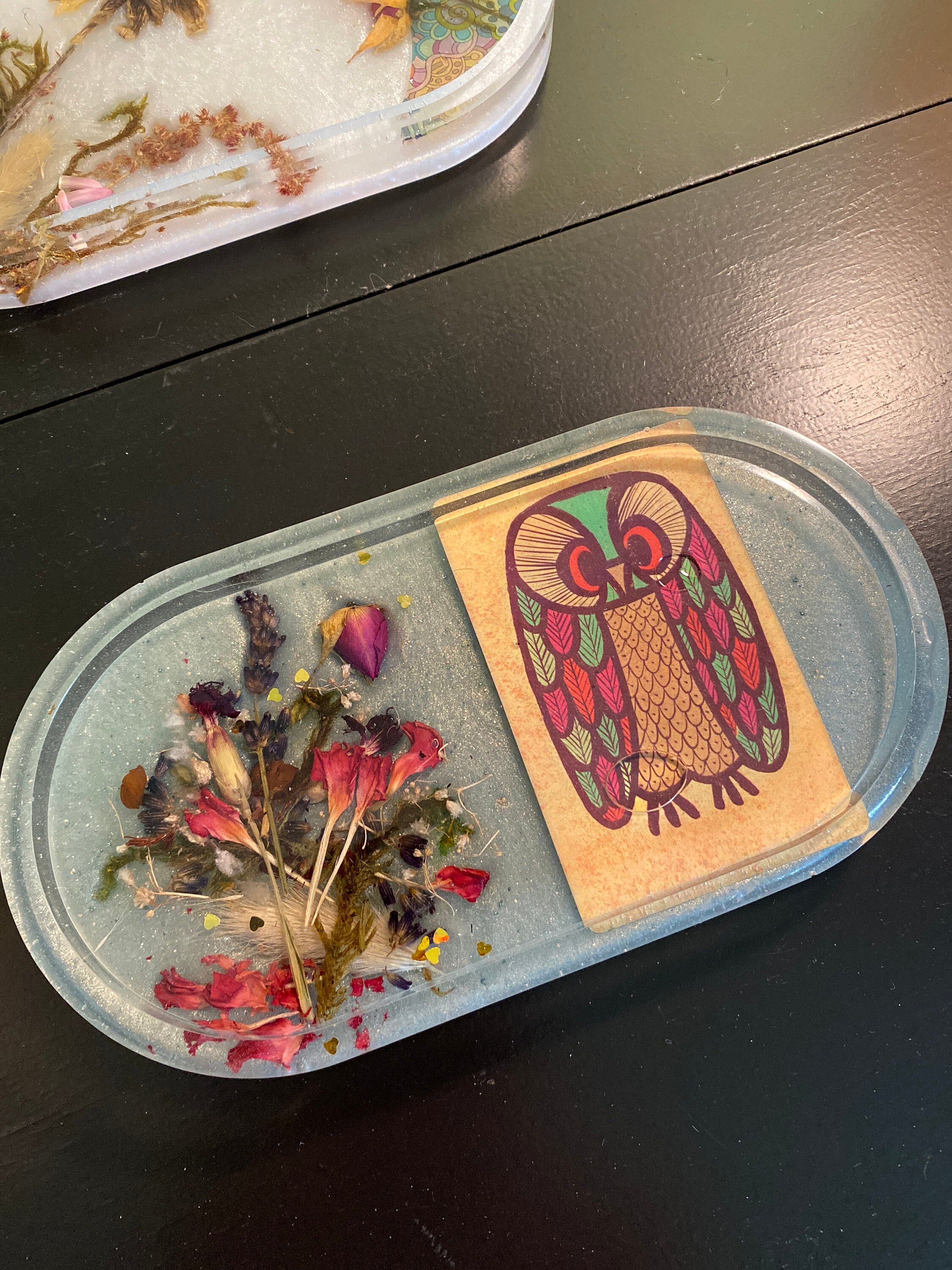 Resin Trinket Trays / Ring Tray / Rolling Trays / Dried Flower Etsy