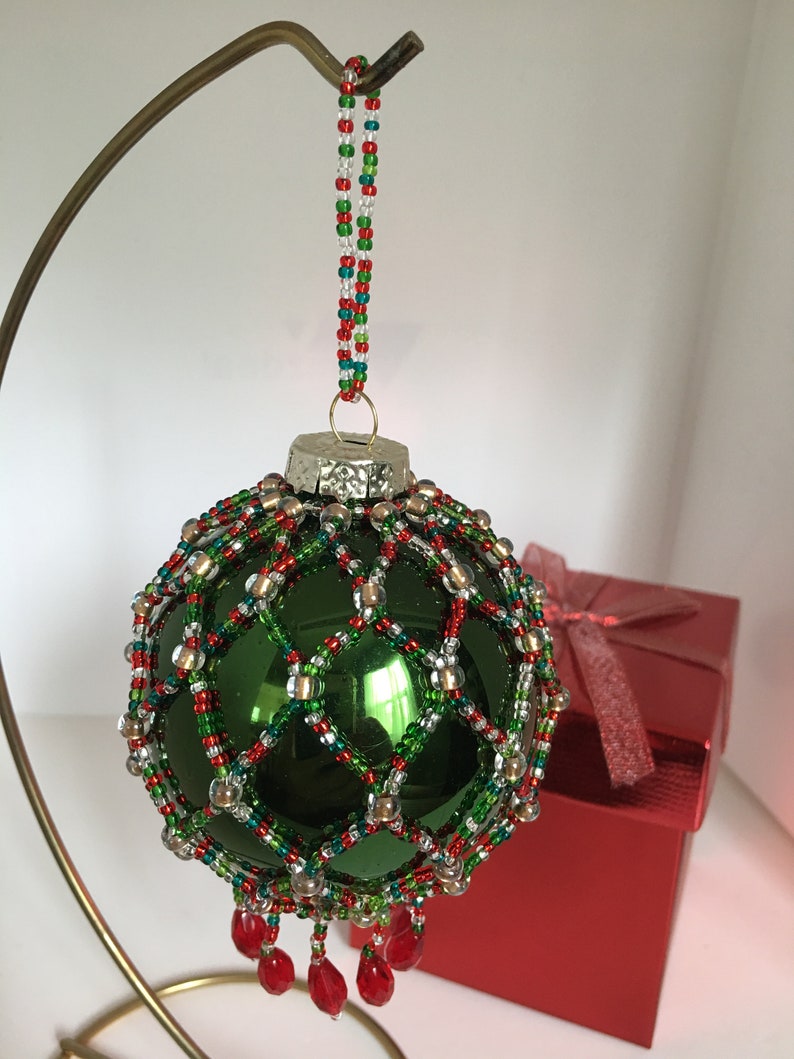 Christmas Victorian Beaded Ornament / Victorian Seed Bead Etsy