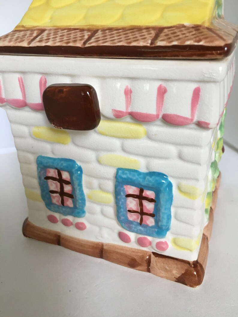 Mid Century Village House Cookie Jar / Hand Painted Retro Etsy