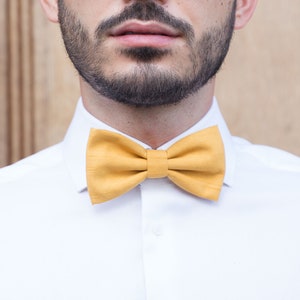 Burnt Yellow, Unique Bow tie, Fun Bow tie, Summer Bow tie, Pre tied bow tie, Groom bow tie, Groomsmen bow tie, Formal bow tie