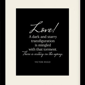 Extase In De Doodsstrijd Quote / Victor Hugo, literaire poster / literaire citaten / kunstdruk