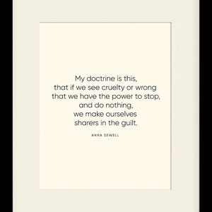 My Doctrine, Quote - Anna Sewell, literary poster / literary quote / art print