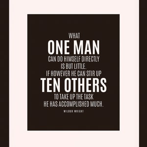 What One Man Can Do, Zitat - Wilbur Wright, Literarisches Poster / Literarische Zitate / Kunstdruck