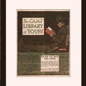 Read To Win The War, WWI US War Poster - Dictionary Art / Art Print / Vintage Art