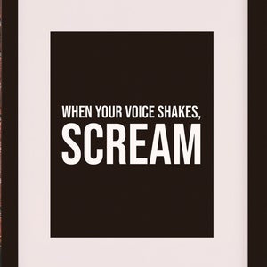 When Your Voice Shakes - Dictionary Print / Poetry Quote / Art Print