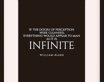 The Doors Of Perception Quote, William Blake, literary poster / literary quotes / dictionary print