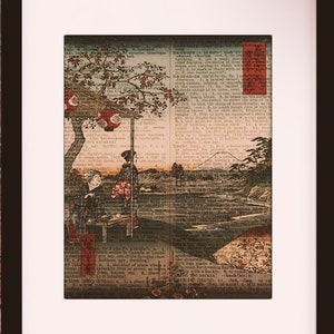 Zoushigaya Fujimi Chaya - Hiroshige-ga, Dictionary Art / Art Print / Vintage Art