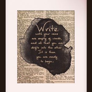 Write - Dictionary Art / Dictionary Print / Art Print