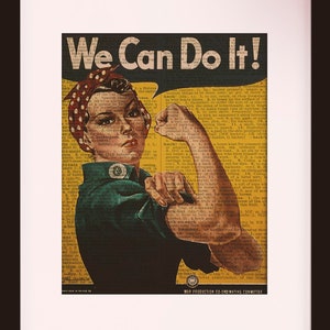 Rosie The Riveter - Dictionnaire Art / Art Print / Vintage Art
