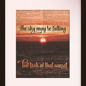 Look At That Sunset - Dictionary Art / Dictionary Print / Art Print