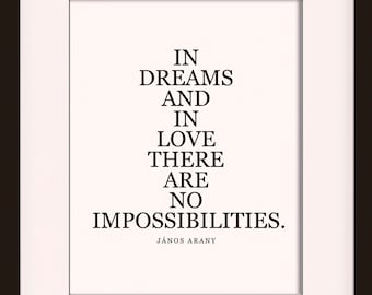 No Impossibilities, Quote - János Arany, Dictionary print / Literary quote / Art print