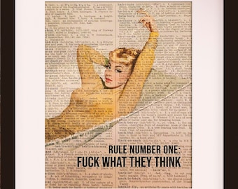 Rule Number One - Dictionary Art / Art Print / Vintage Art