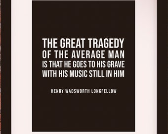 La gran tragedia Cita - Henry Wadsworth Longfellow, póster literario / citas literarias / impresión de diccionario