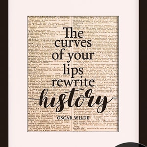 The Curves Of Your Lips Quote - Oscar Wilde, literary poster / dictionary print / art print