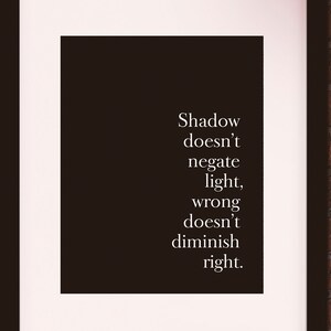 Shadow Doesn't Negate Light - Dictionary Art / Poetry Quote / Art Print