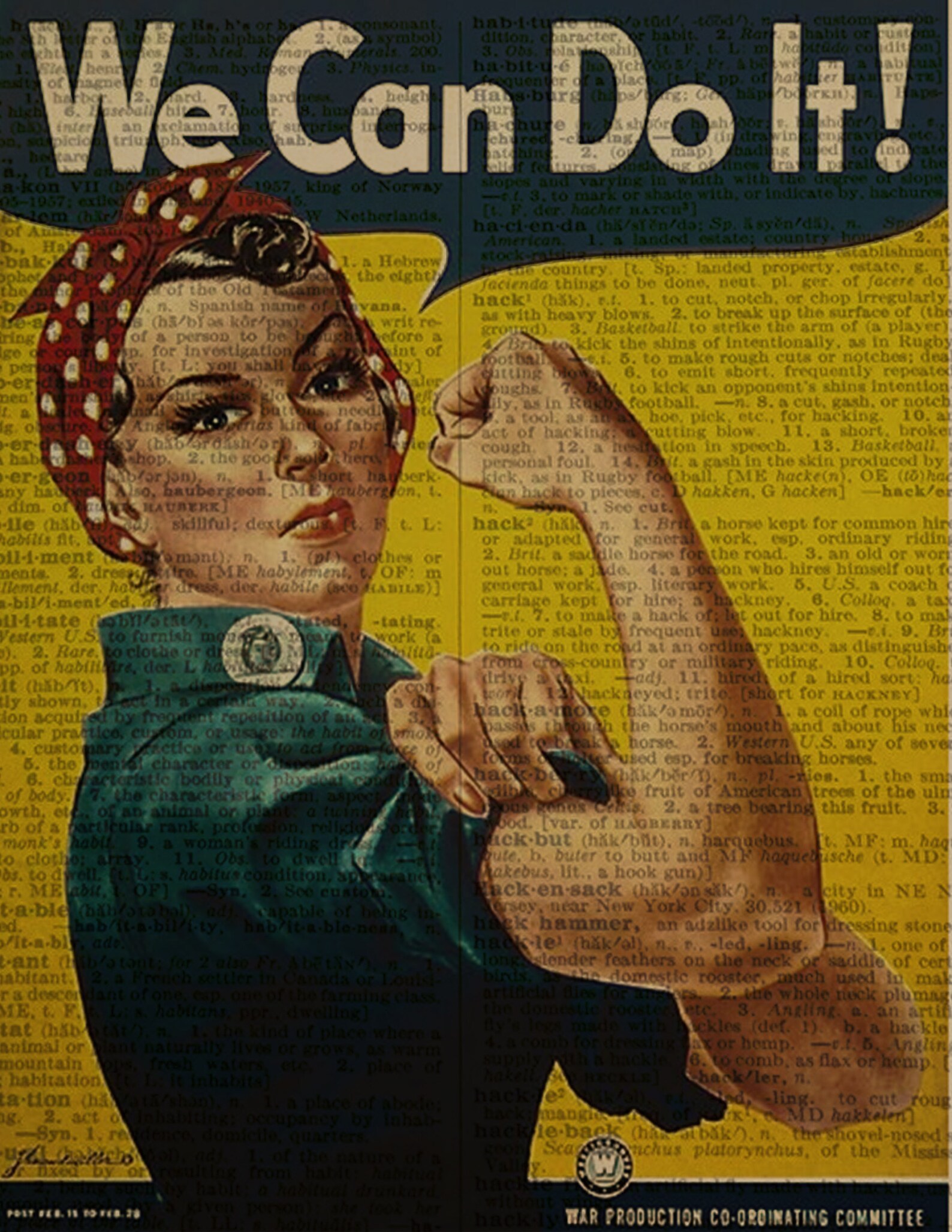 Rosie the Riveter Dictionary Art / Art Print / Vintage Art Etsy