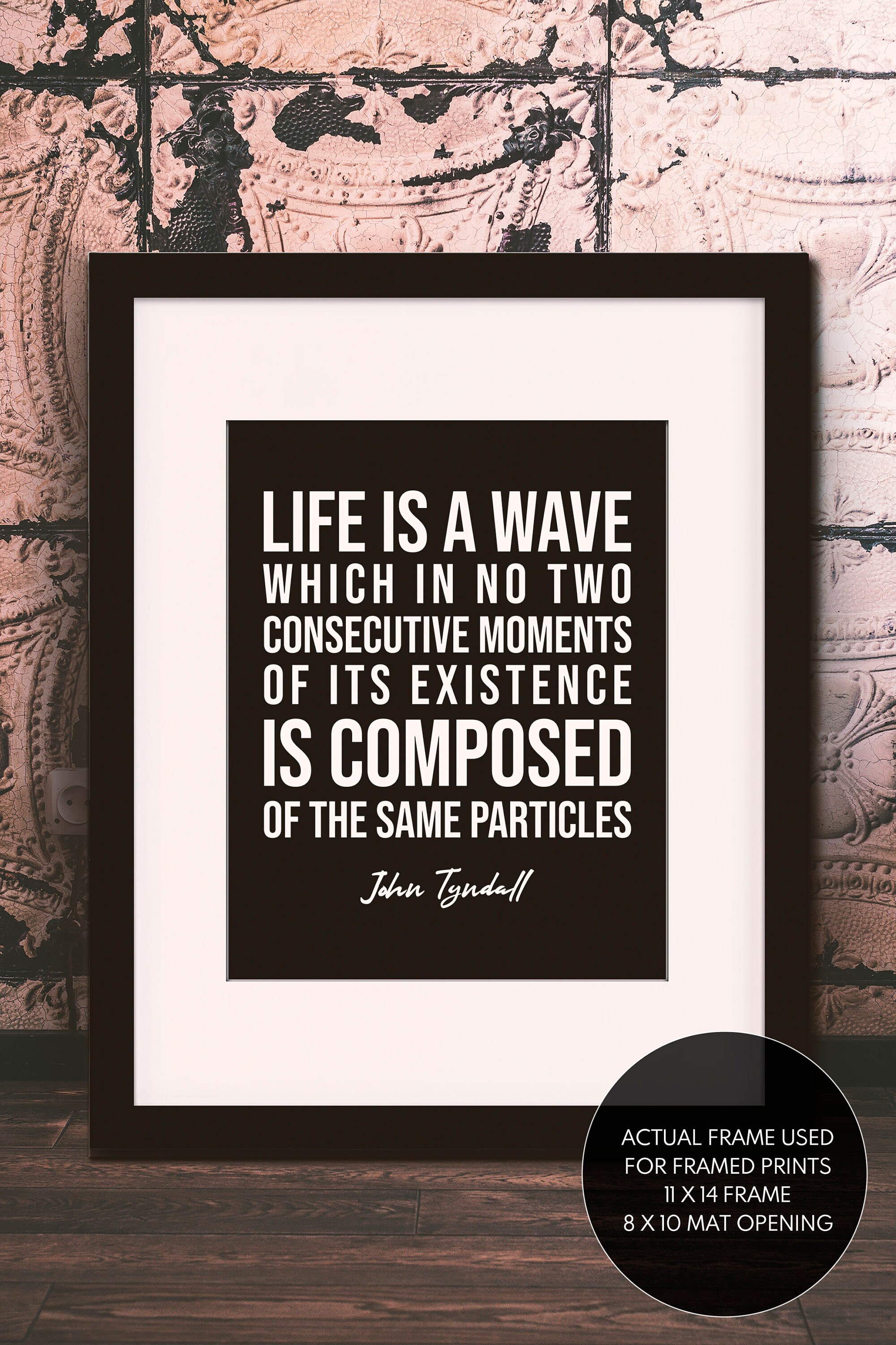 Life Is A Wave Quote - John Tyndall, Literary Poster / Science Quotes / Art Print