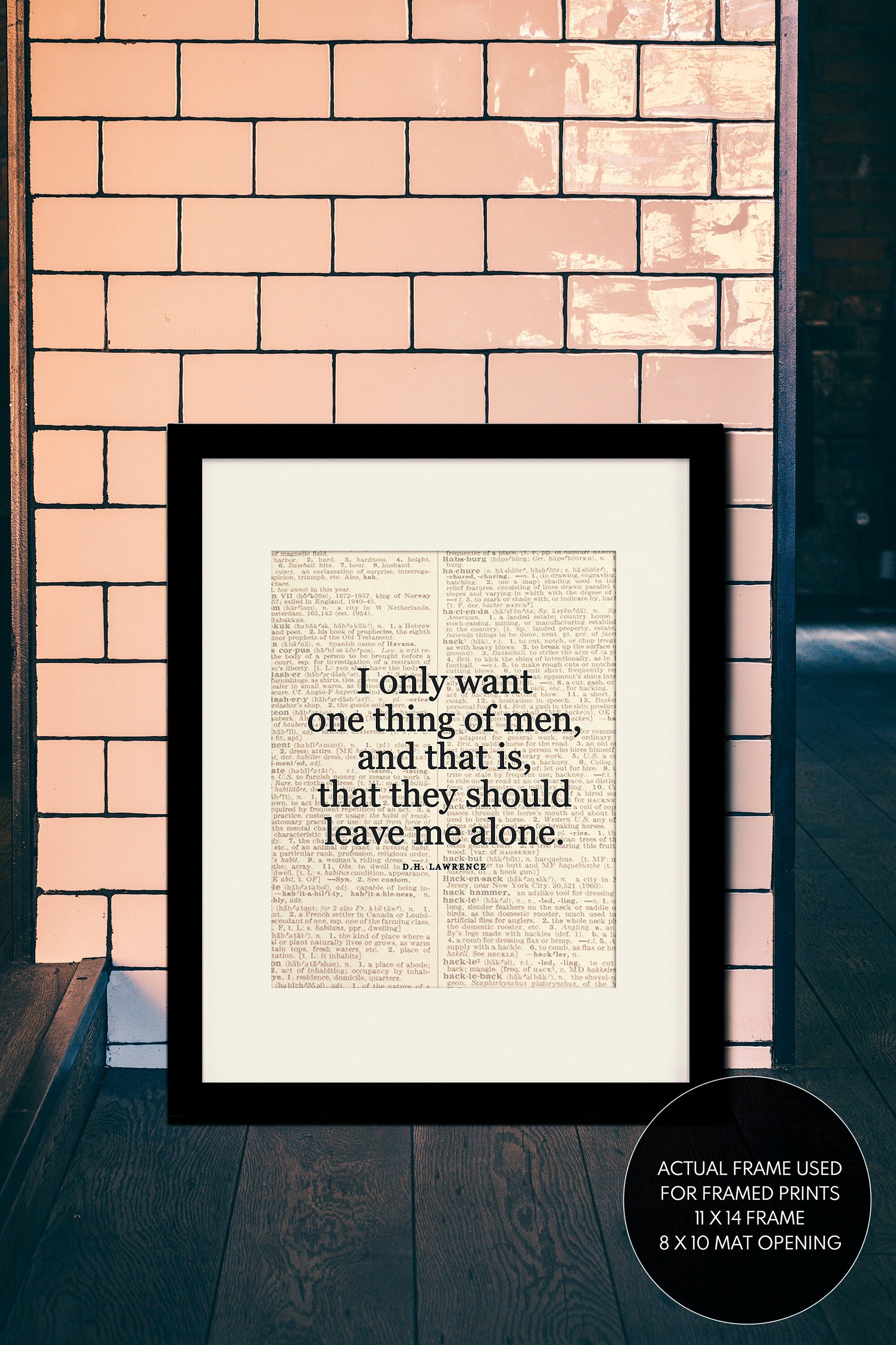 Leave Me Alone, Quote - D.H. Lawrence, Literary Poster / Literary