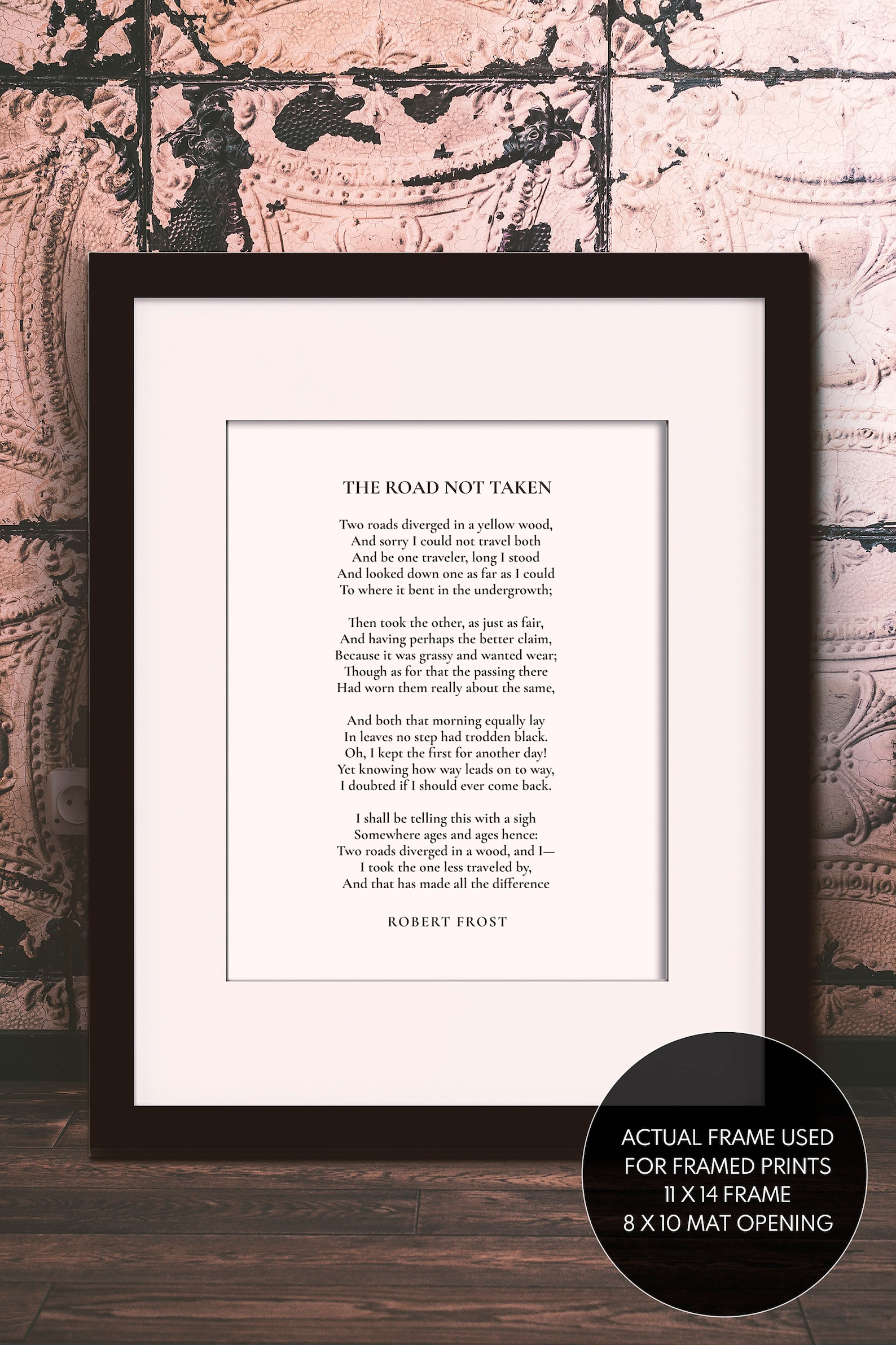 The Road Not Taken Full Poem Robert Frost Literary Poster - Etsy