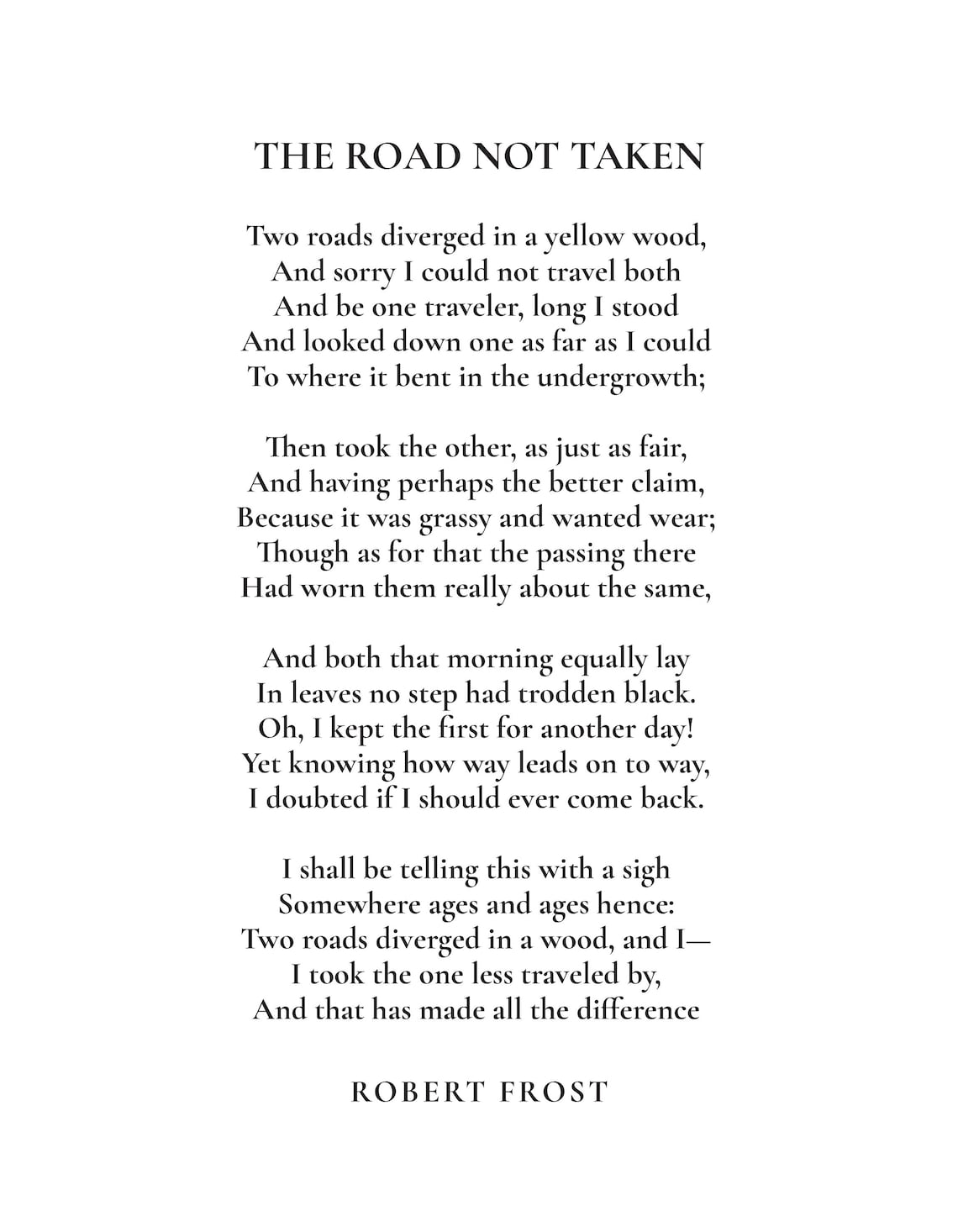 explain poem the road not taken