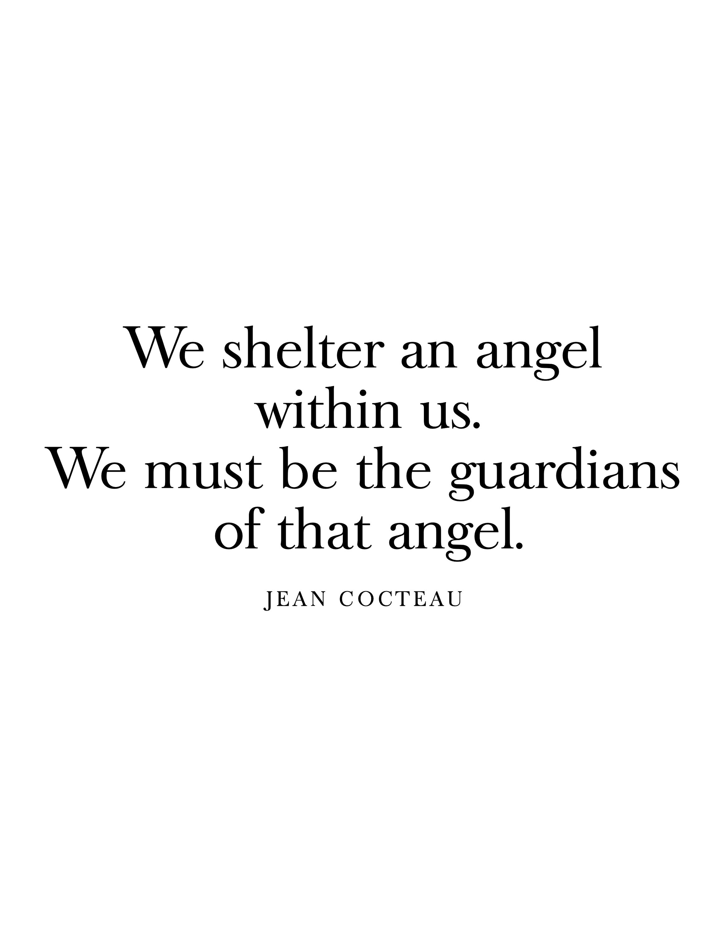An Angel Within Us, Quote - Jean Cocteau, Literary Poster / Literary Quotes  / Dictionary Print - Etsy Norway, image size:2318x3000