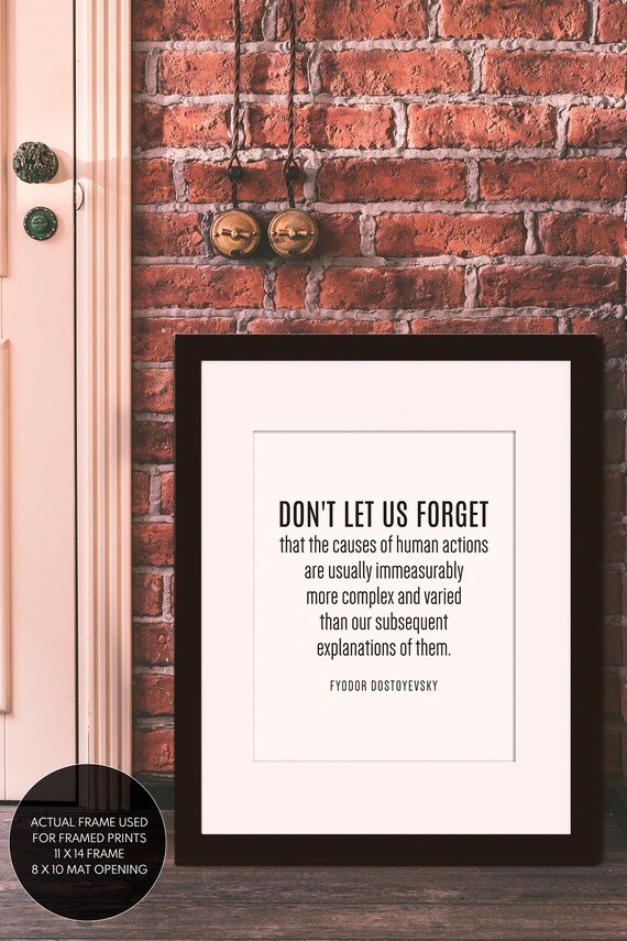 Les Causes Des Actions Humaines Citation Fiodor Dostoievski Etsy France