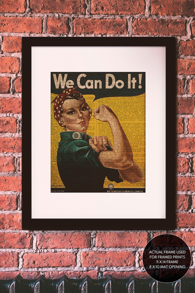 Rosie the Riveter Dictionary Art / Art Print / Vintage Art Etsy