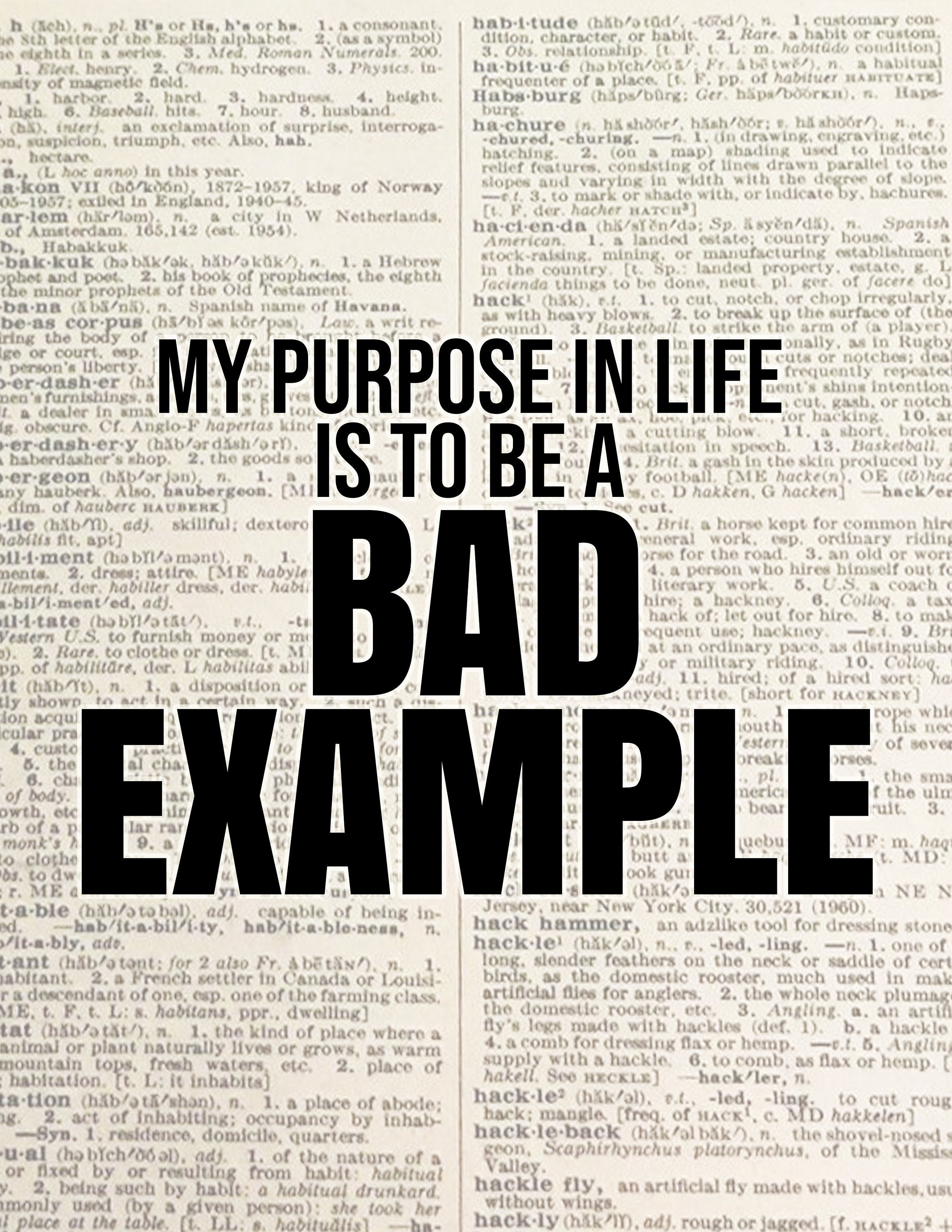Bad Example - Dictionary Art / Art Print / Dictionary Print - Etsy