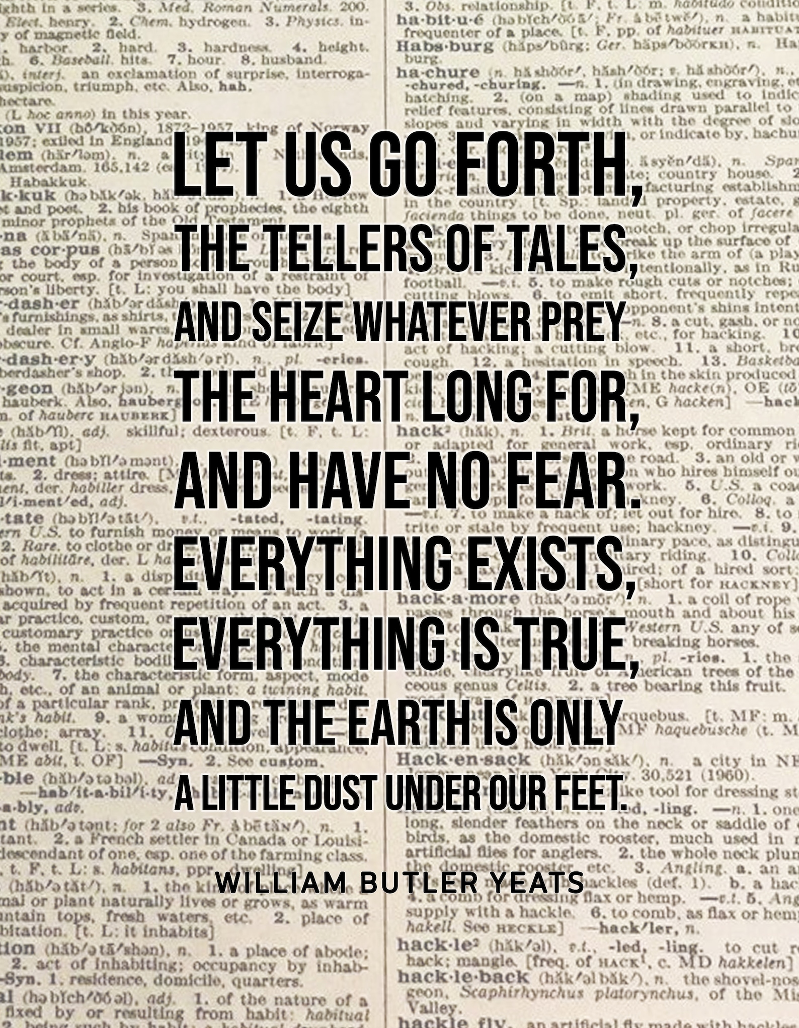 Let Us Go Forth Quote William Butler Yeats literary poster Etsy