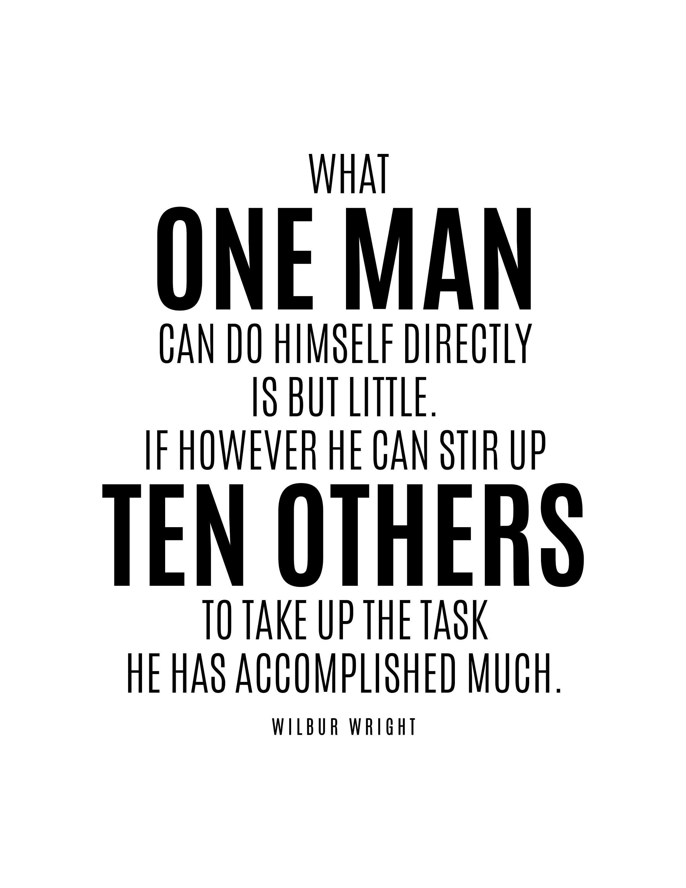 What One Man Can Do Quote Wilbur Wright Literary Poster / Etsy