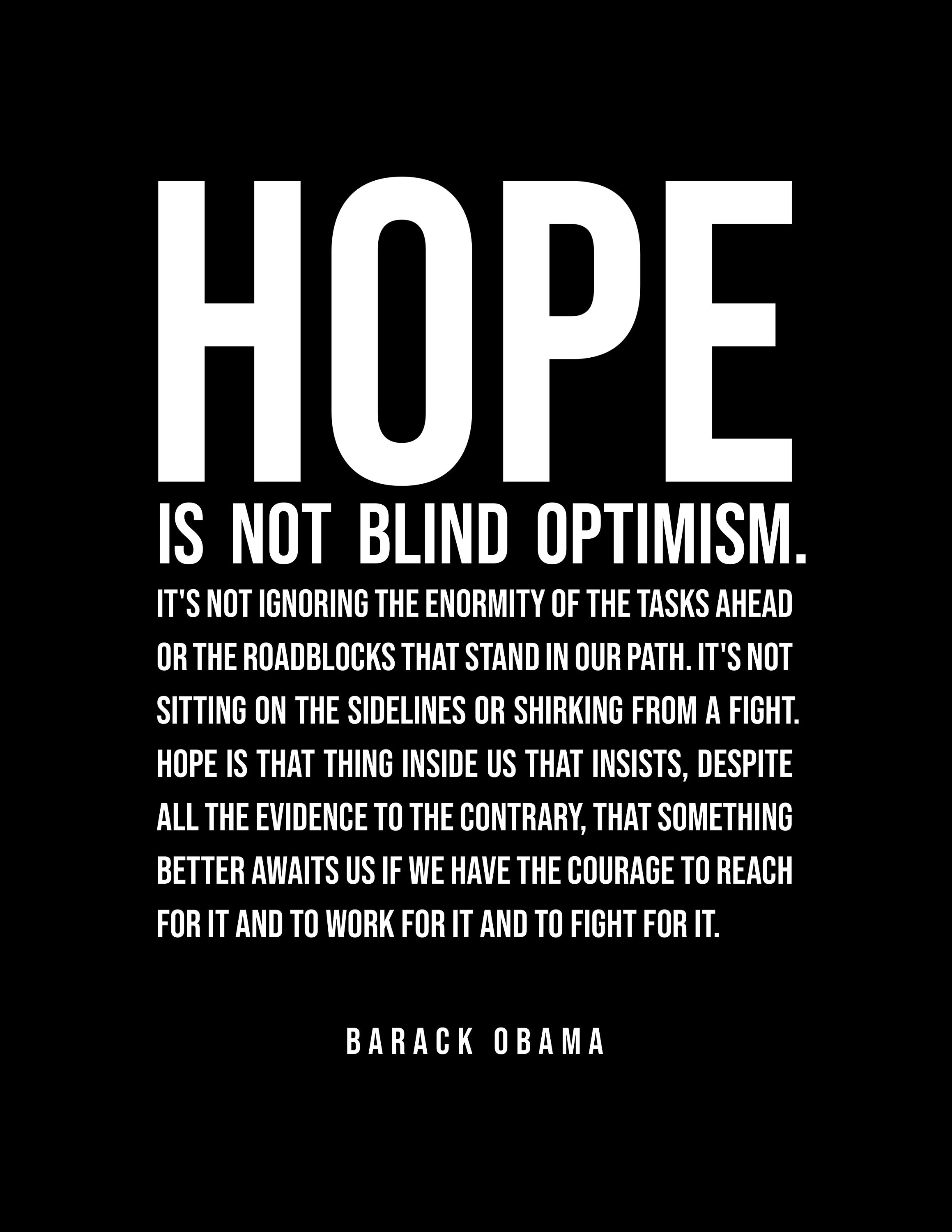 Hope Quote Barack Obama Literary Poster / Literary Quotes / Etsy