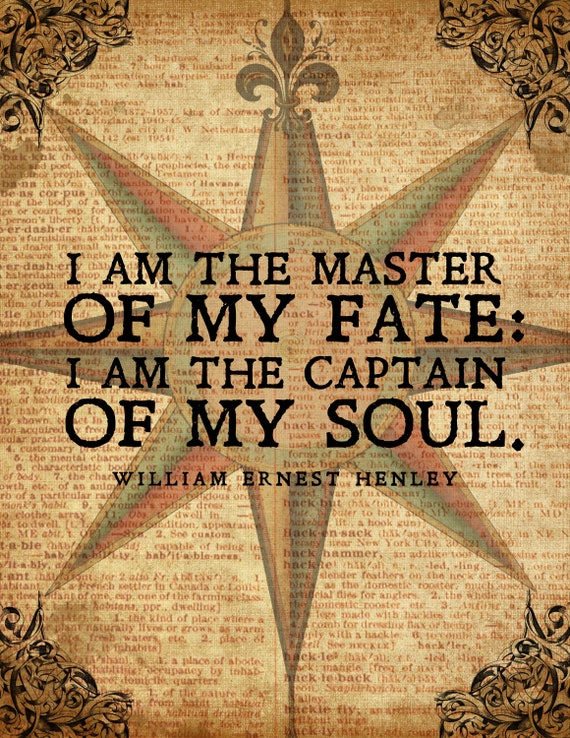 Soy el amo de mi destino - William Ernest Henley, Póster literario / Arte de diccionario / Impresión artística - Etsy España