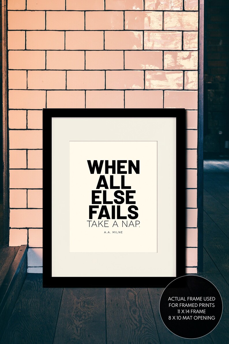 Take A Nap, Quote / A.A. Milne, literary poster / literary quotes / dictionary art image 1