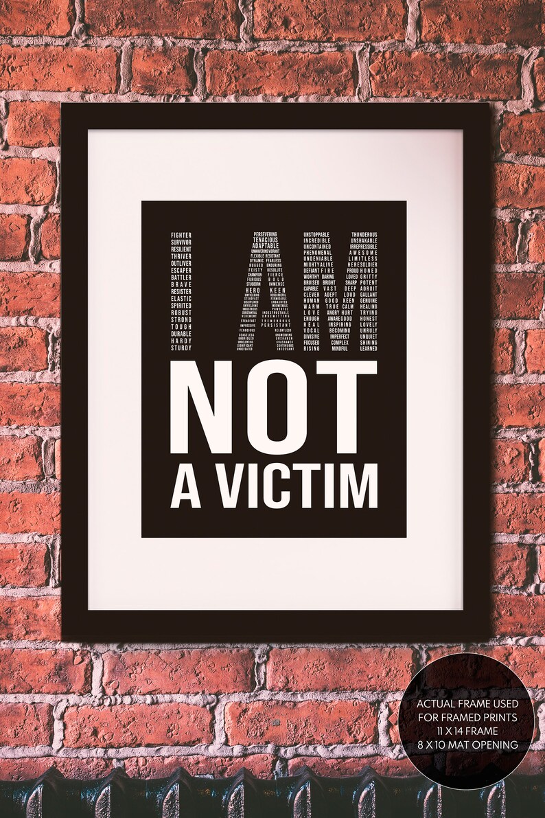 I Am Not A Victim empowerment poster / inspirational quote / Etsy