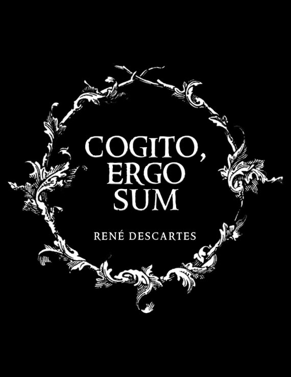 Cogito Ergo Sum Quote Rene Descartes Literary Poster Etsy