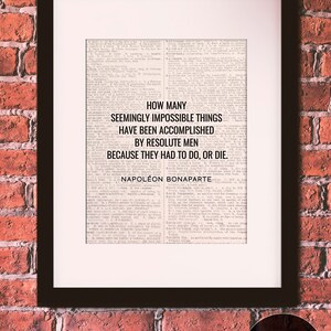 Resolute Men Quote - Napoléon Bonaparte, Literary Poster / Historical ...