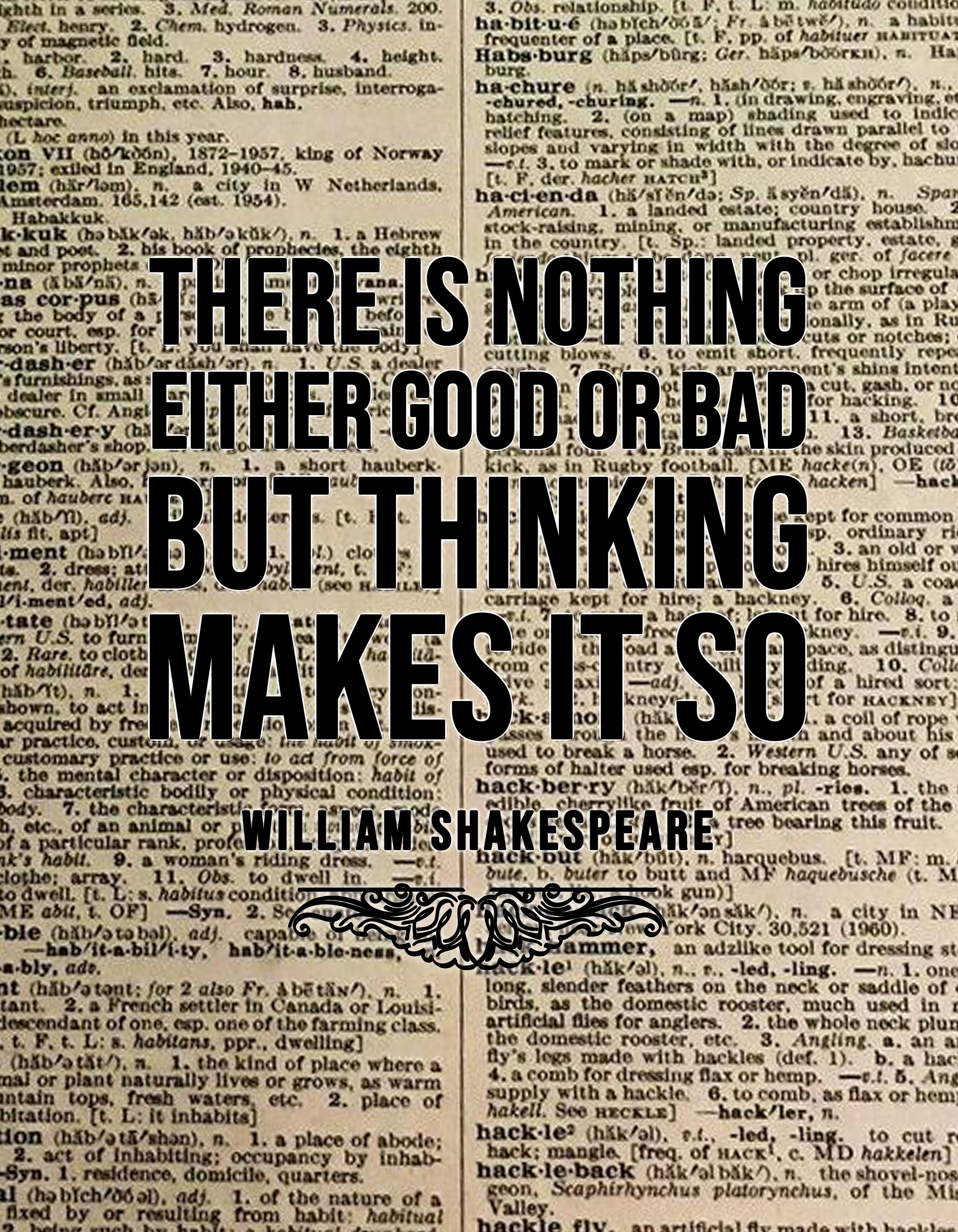 There is Nothing Either Good or Bad Quote William Etsy