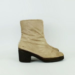 authentic 1960s 70s vintage women&#39;s BOOTS fur boots