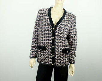 basler vintage 1980s mohair CARDIGAN mohair lurex velvet size L