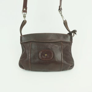 1980s 90s vintage aigner SHOULDER BAG cross body bag reddish brown leather